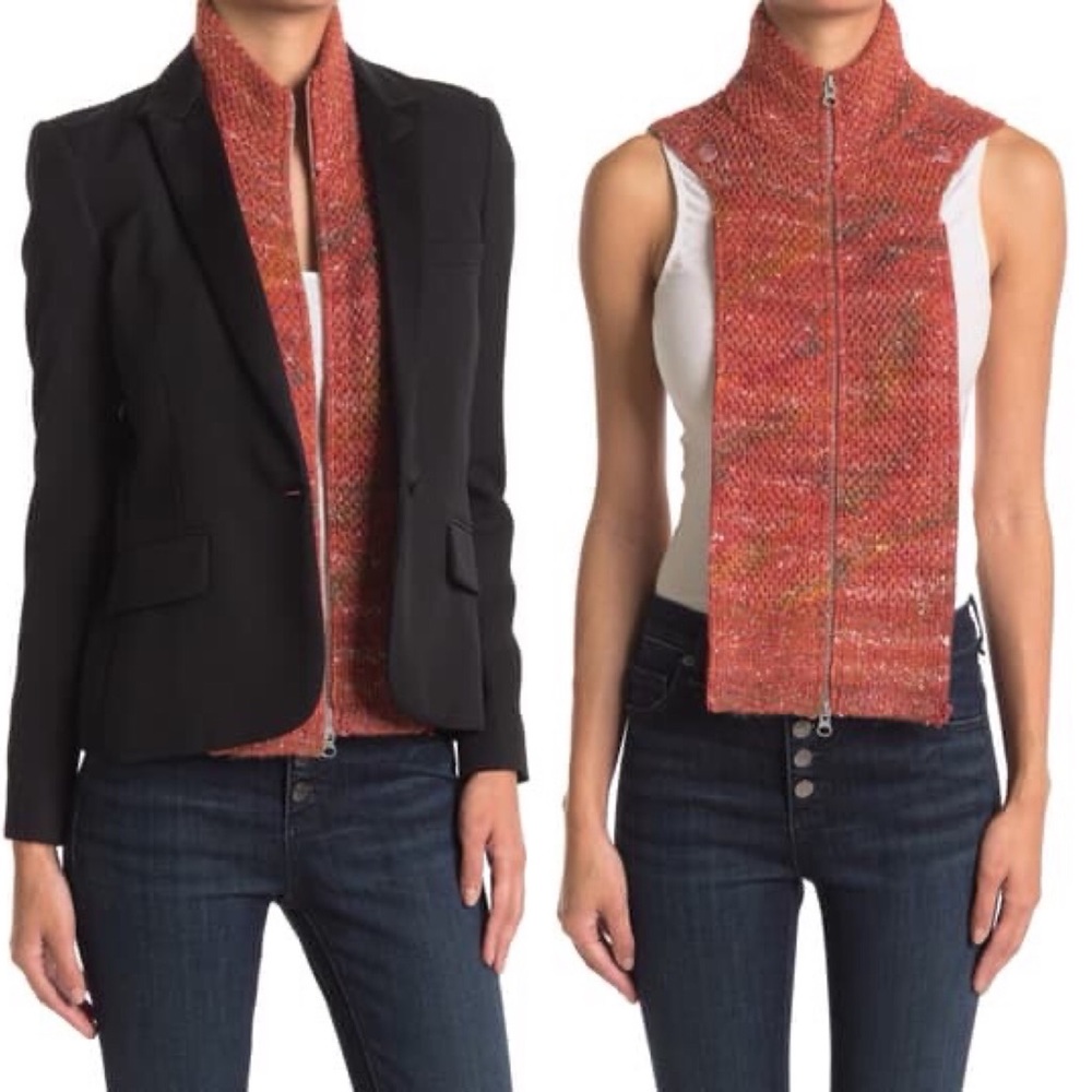 NWT - VERONICA BEARD Lynn Marled Zip Front Dickey